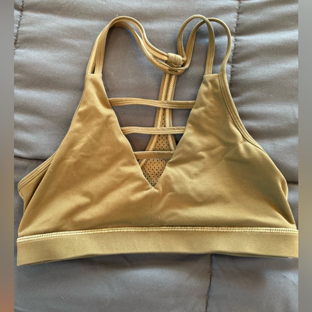 Zyia Women's Army Green Strappy Bralette/Sports Bra